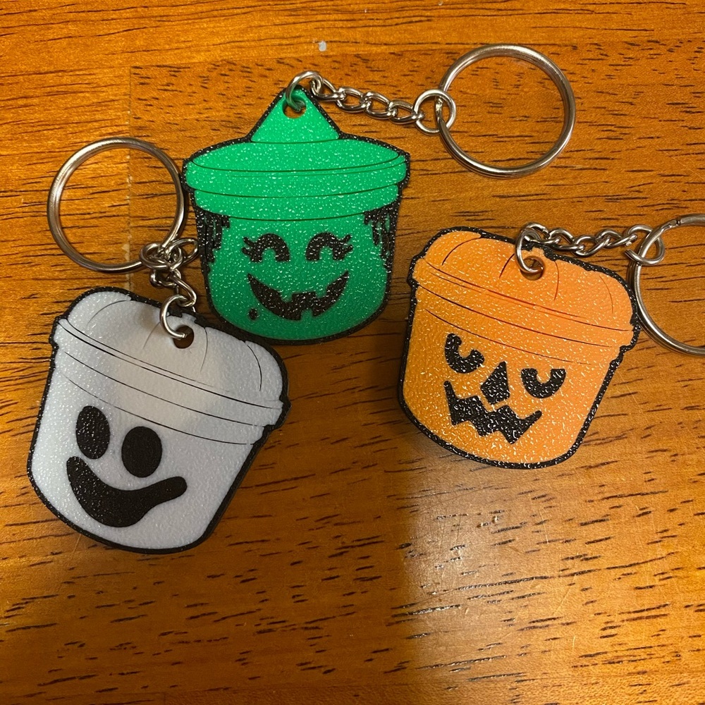 3 Macdonald’s boo bucket pail key chains